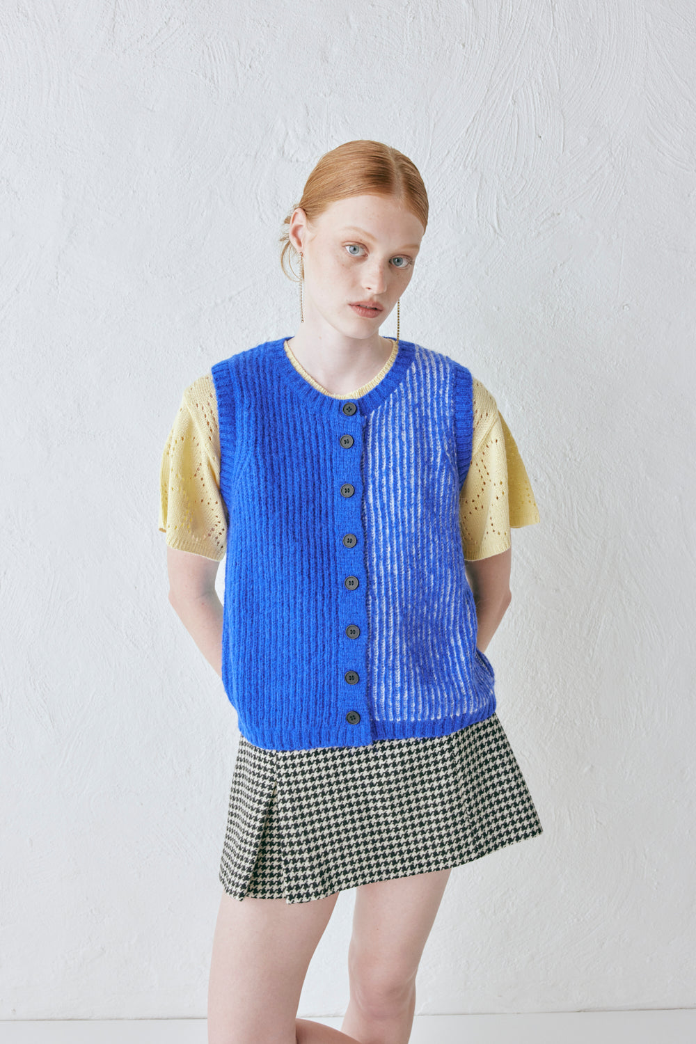 Bridgette Knit Vest Cobalt Splice