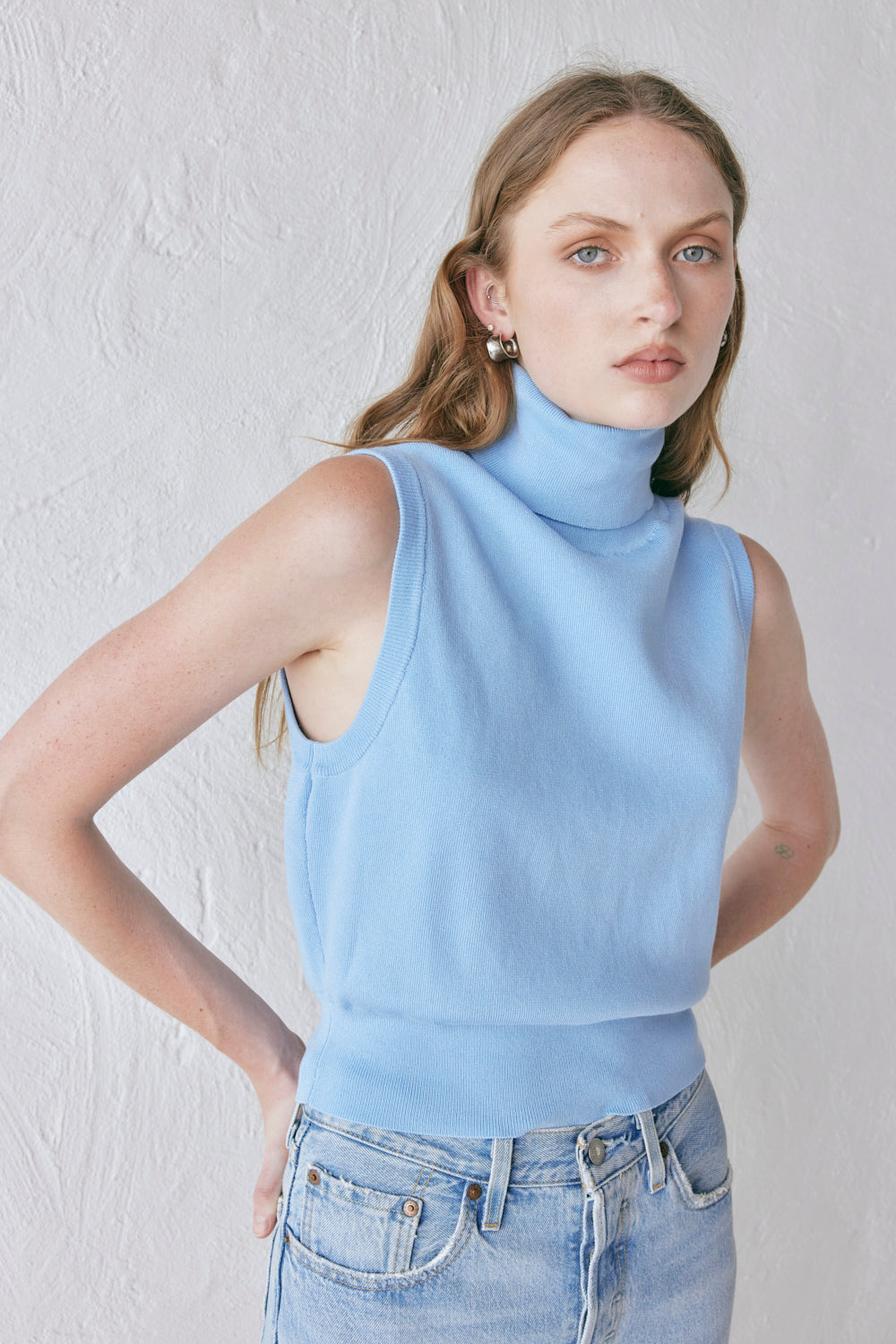 Rafael Knit Top Sky