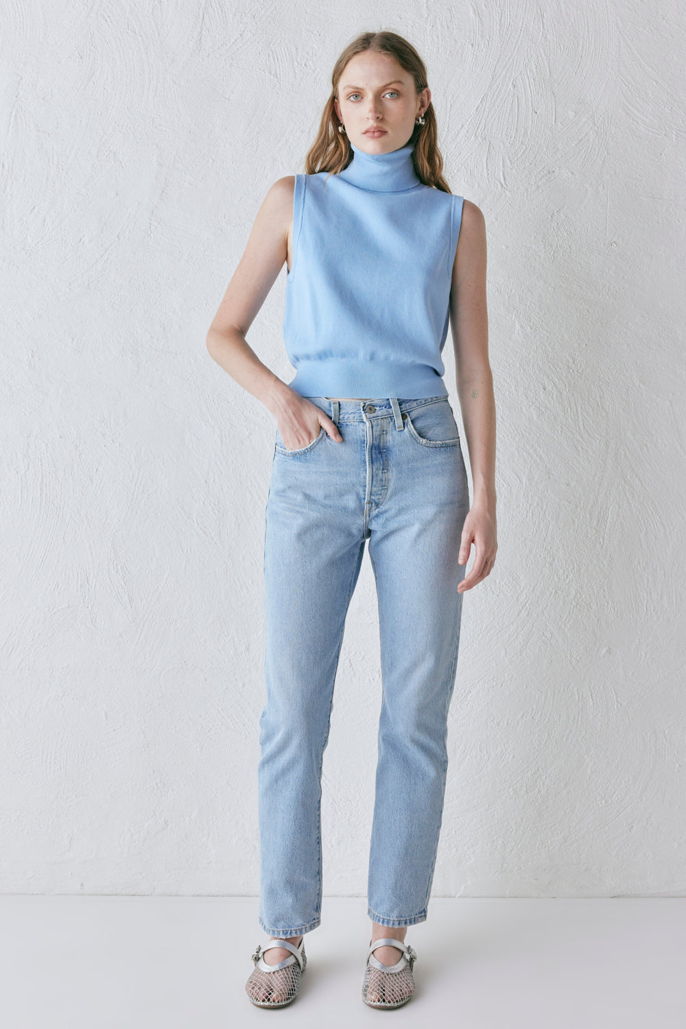 Rafael Knit Top Sky