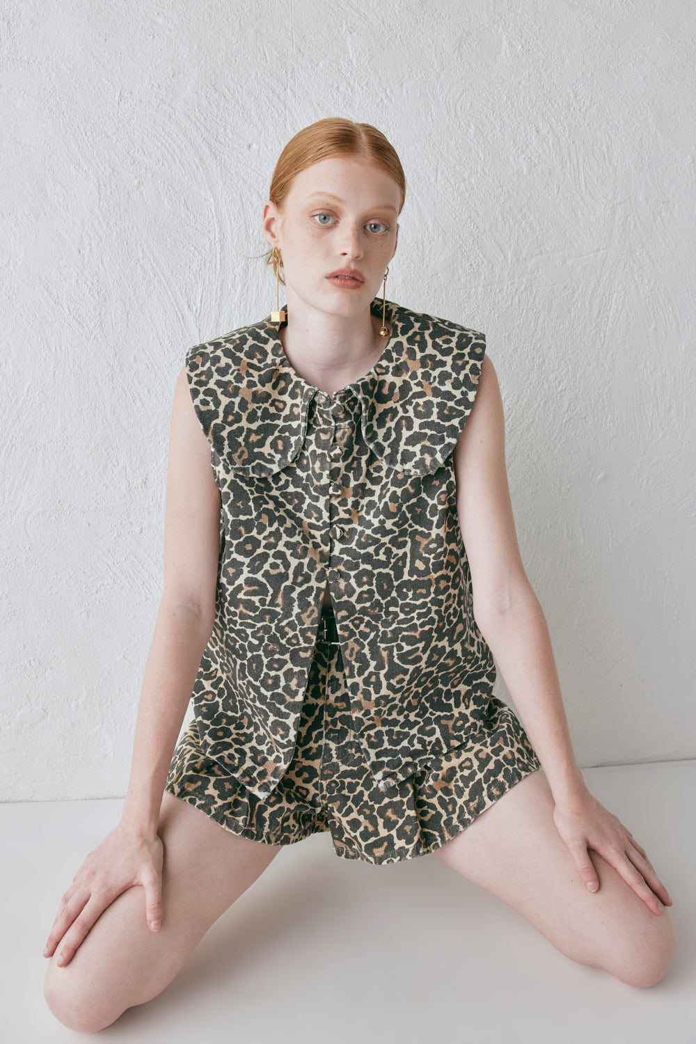 Abigail Denim Shorts Leopard