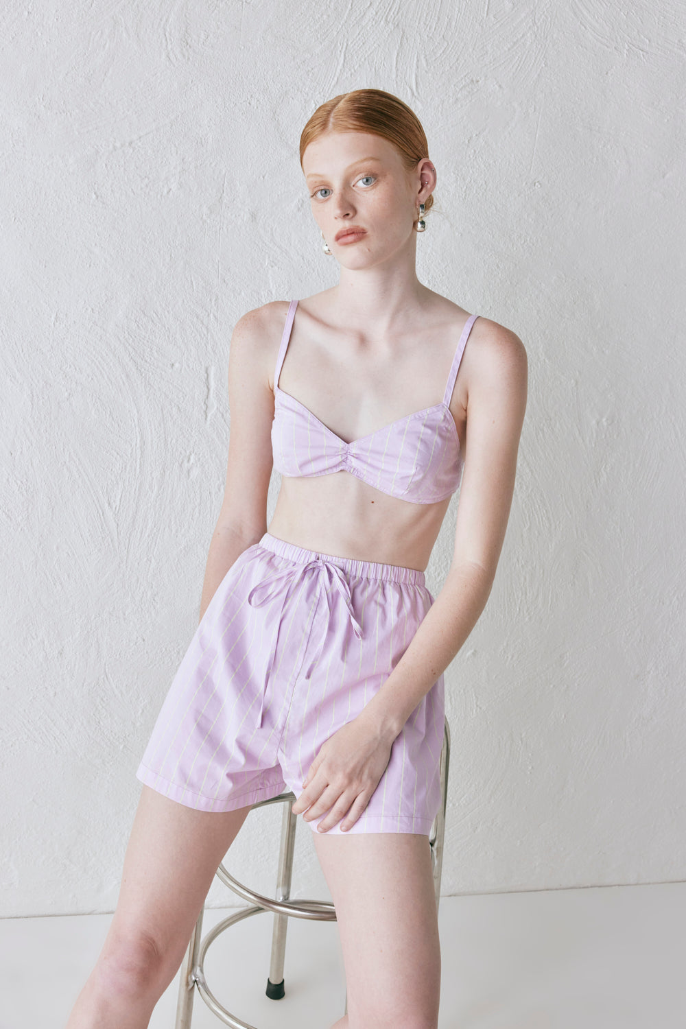 Annika Shorts Lilac Stripe