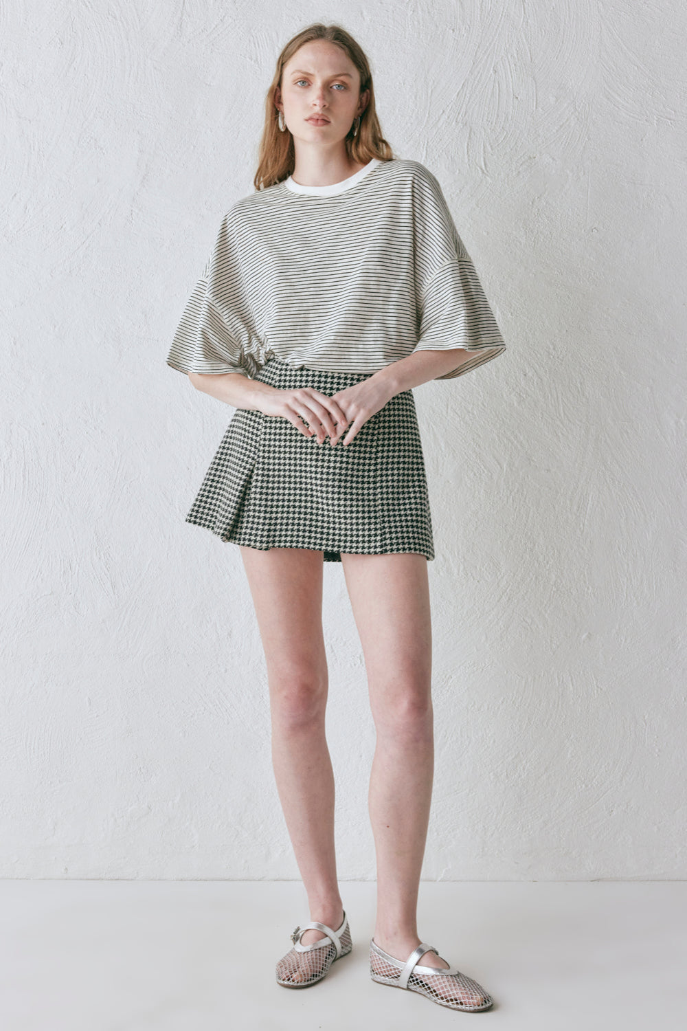 Yana Wool Mini Skirt Houndstooth