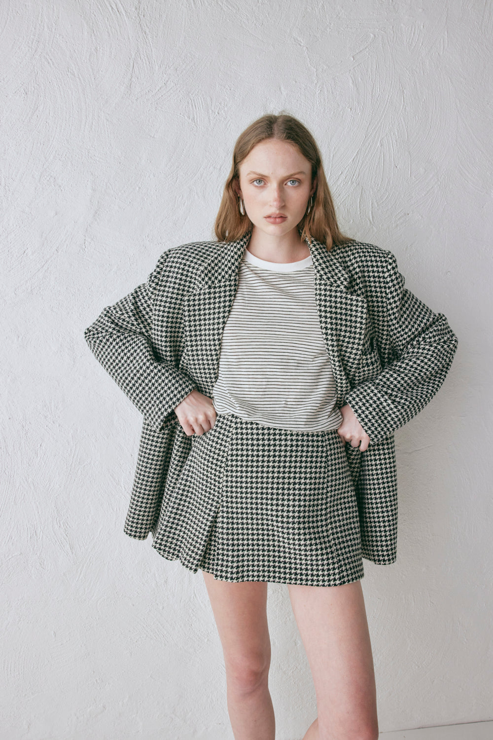 Yana Wool Mini Skirt Houndstooth