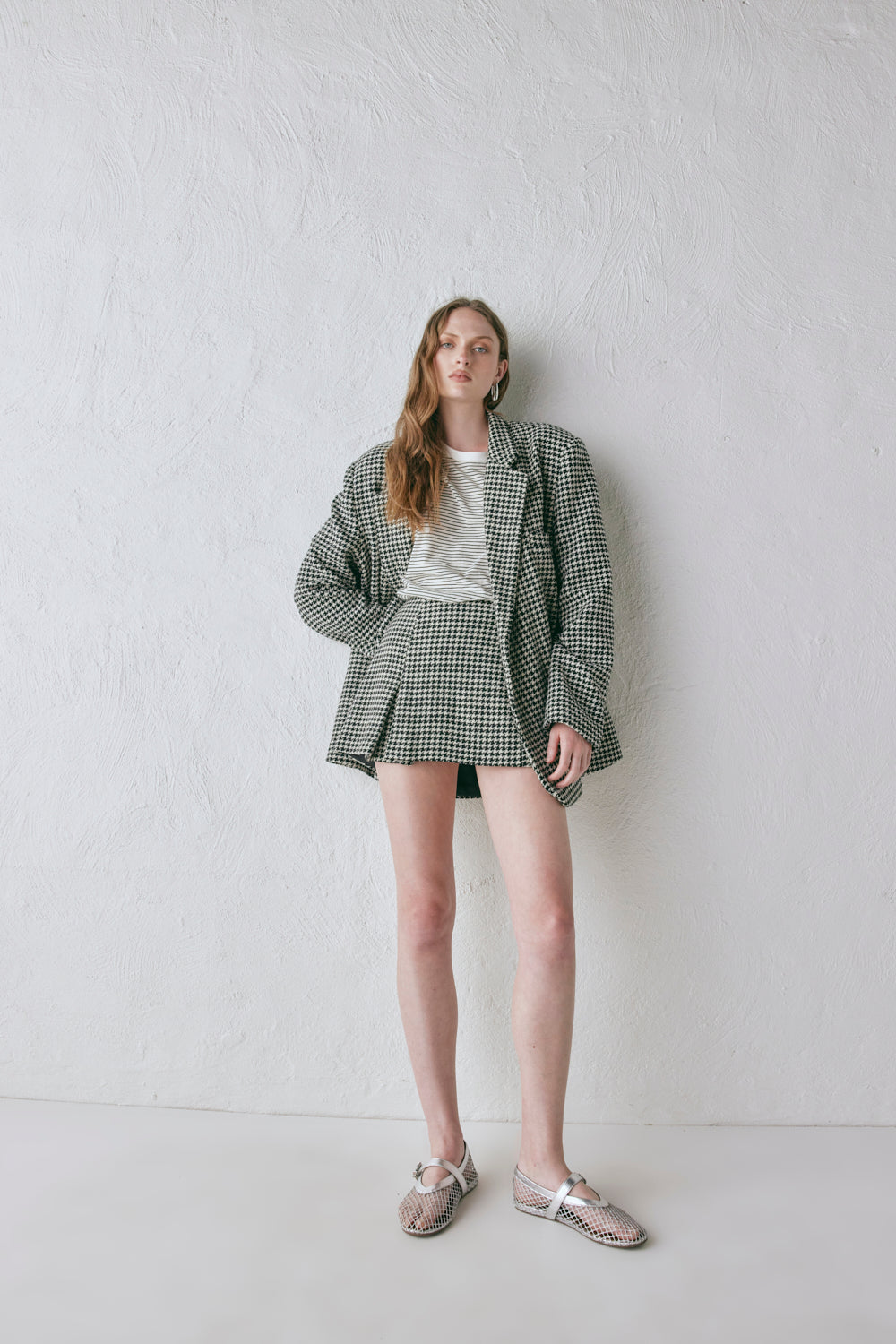Yuja Wool Blazer Houndstooth