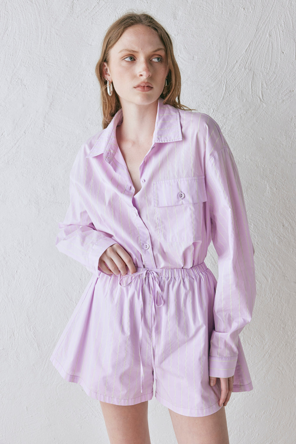 Annika Shorts Lilac Stripe
