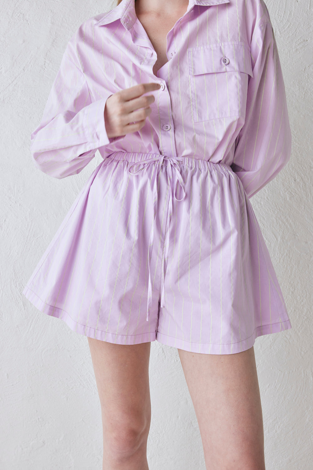 Annika Shorts Lilac Stripe