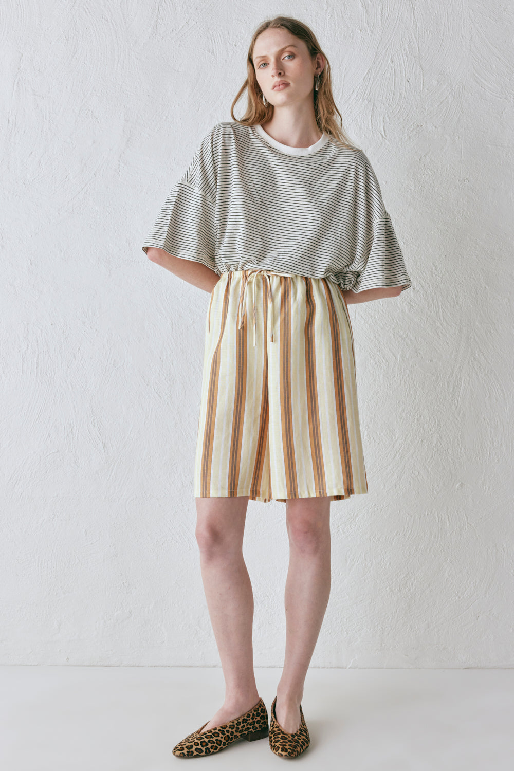 Ama Linen Bermuda Shorts Stripe