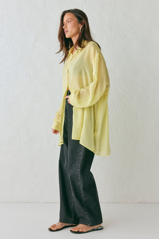 June Sheer Shirt Lemon