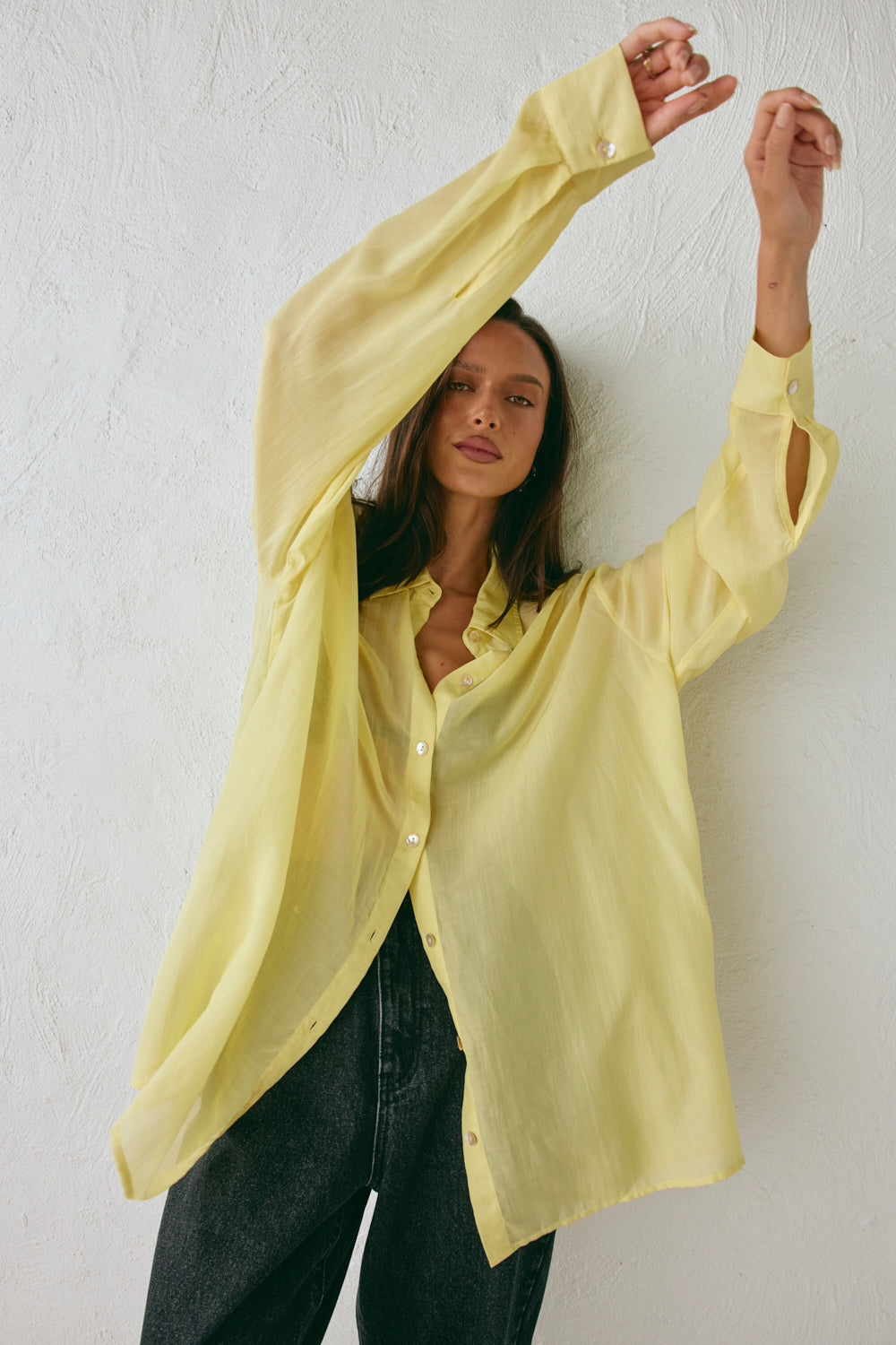 June Sheer Shirt Lemon