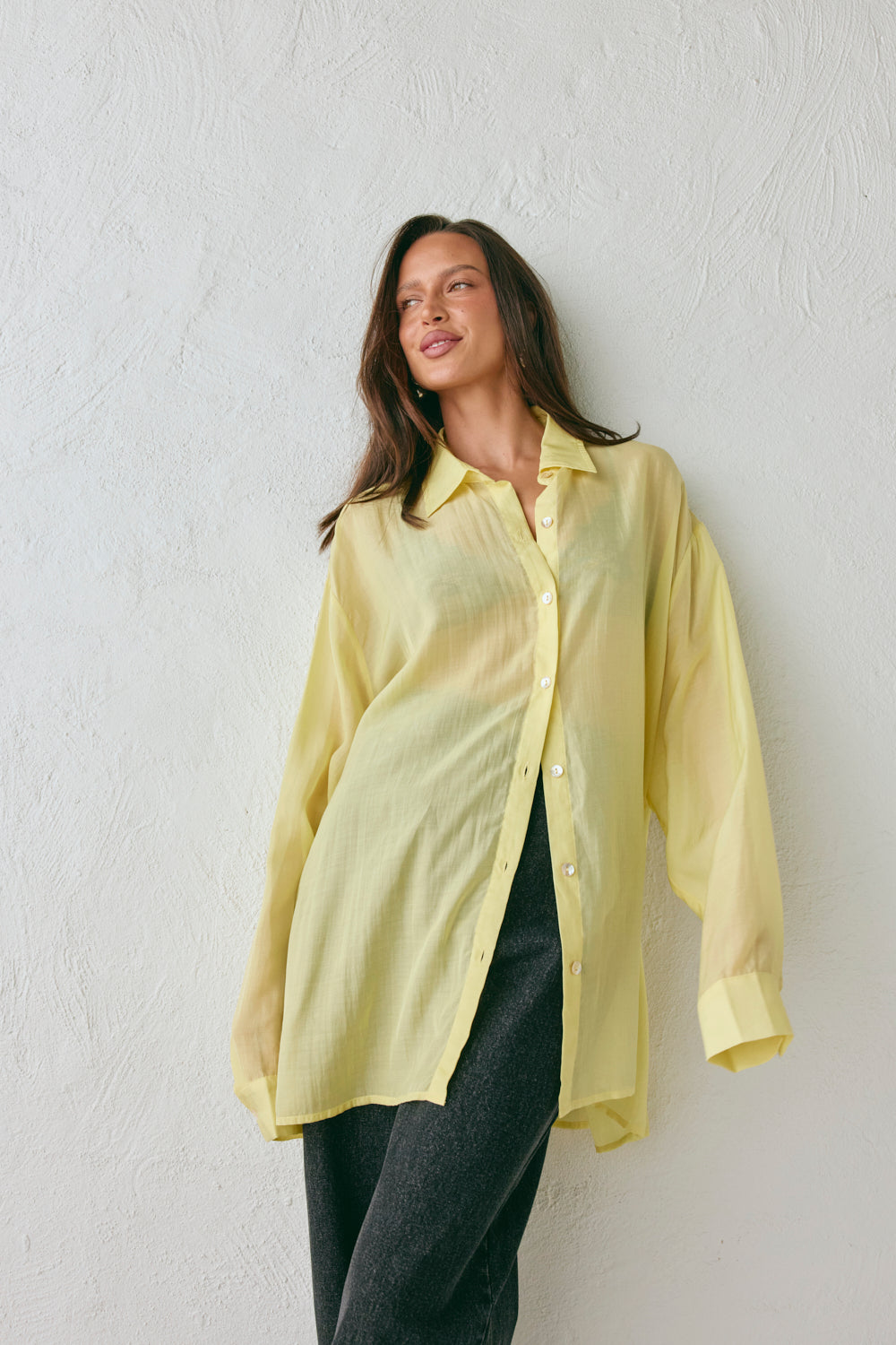 June Sheer Shirt Lemon