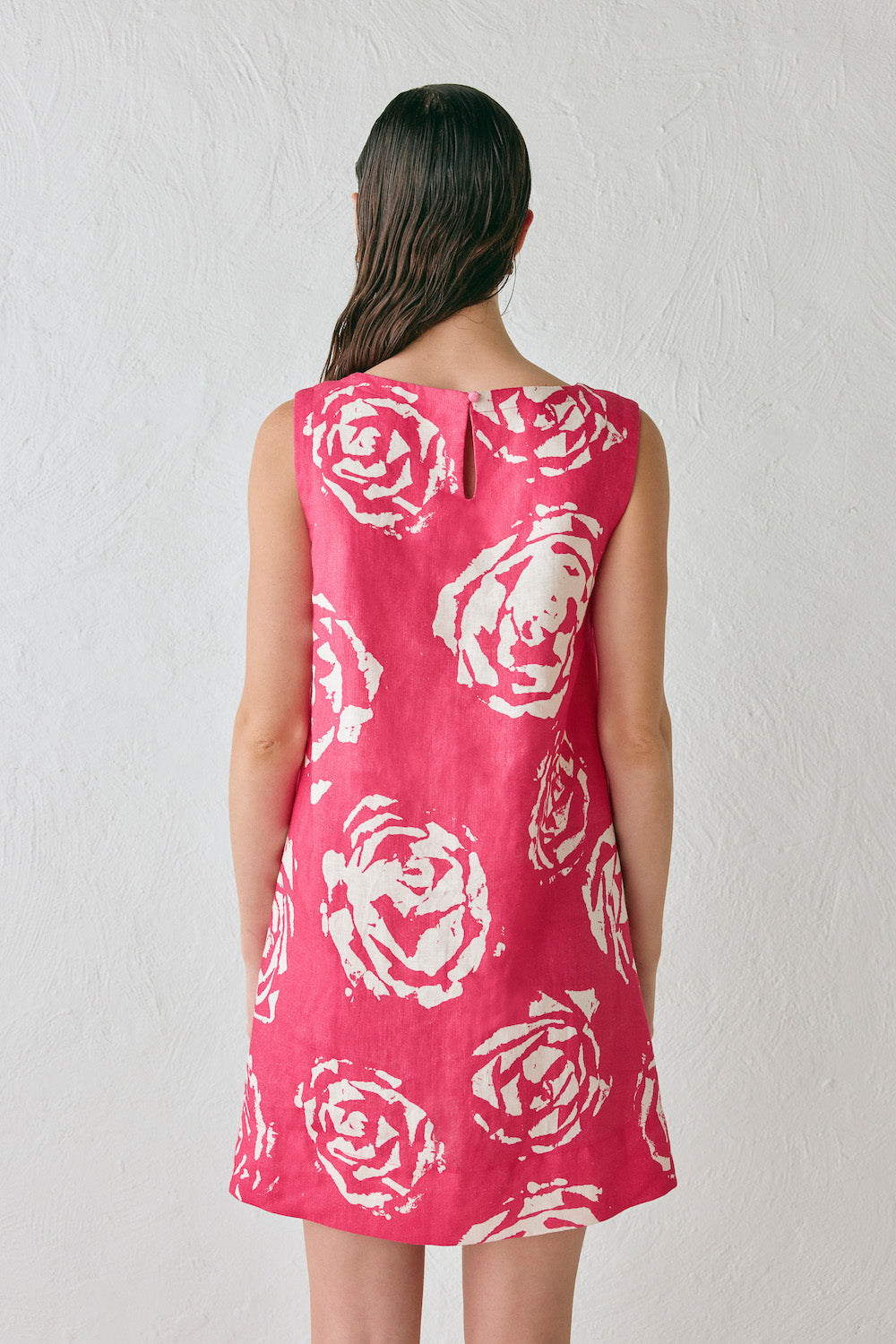 Aftersun Linen Mini Dress Rosa
