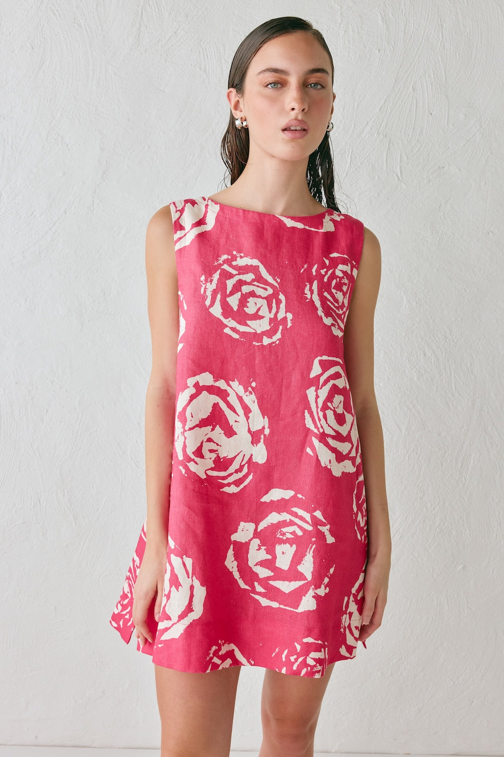 Aftersun Linen Mini Dress Rosa