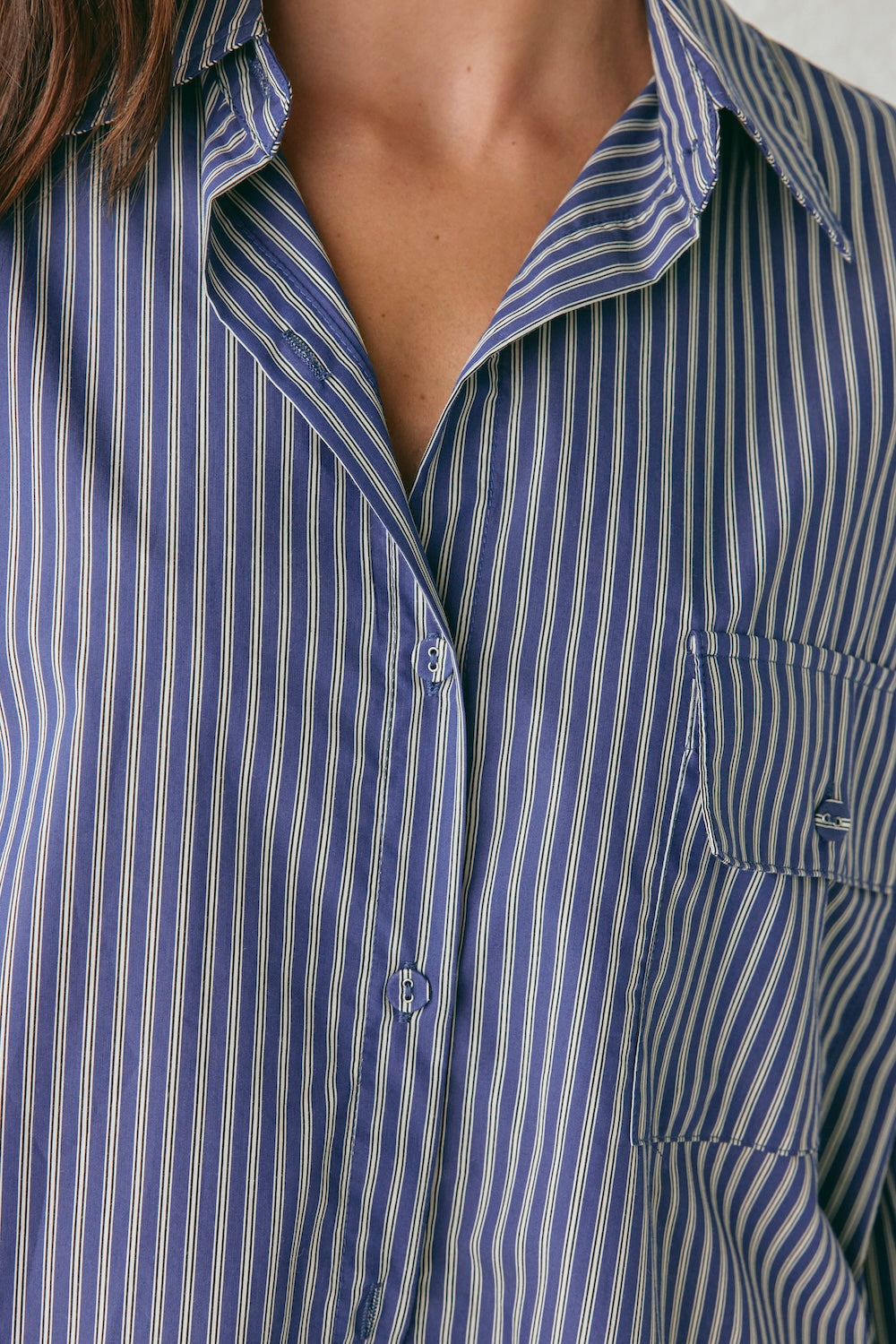June Shirt Navy Stripe