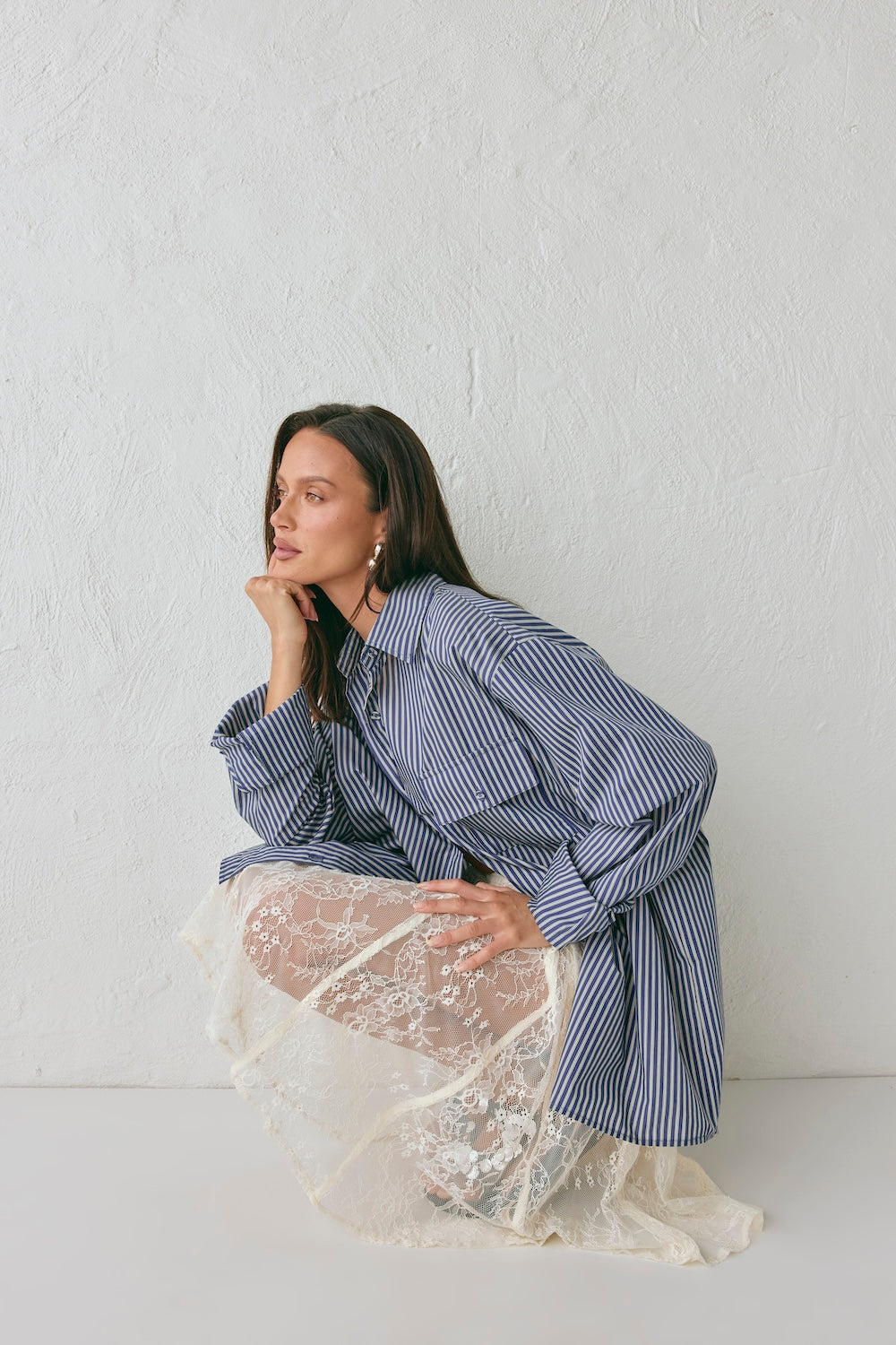 June Shirt Navy Stripe