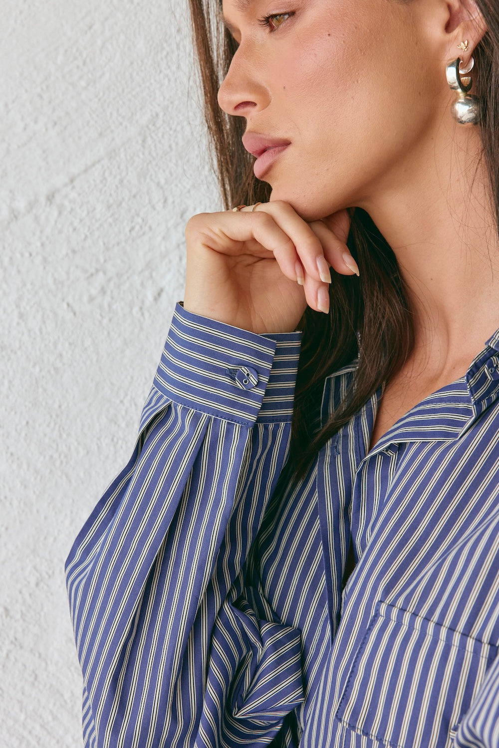 June Shirt Navy Stripe