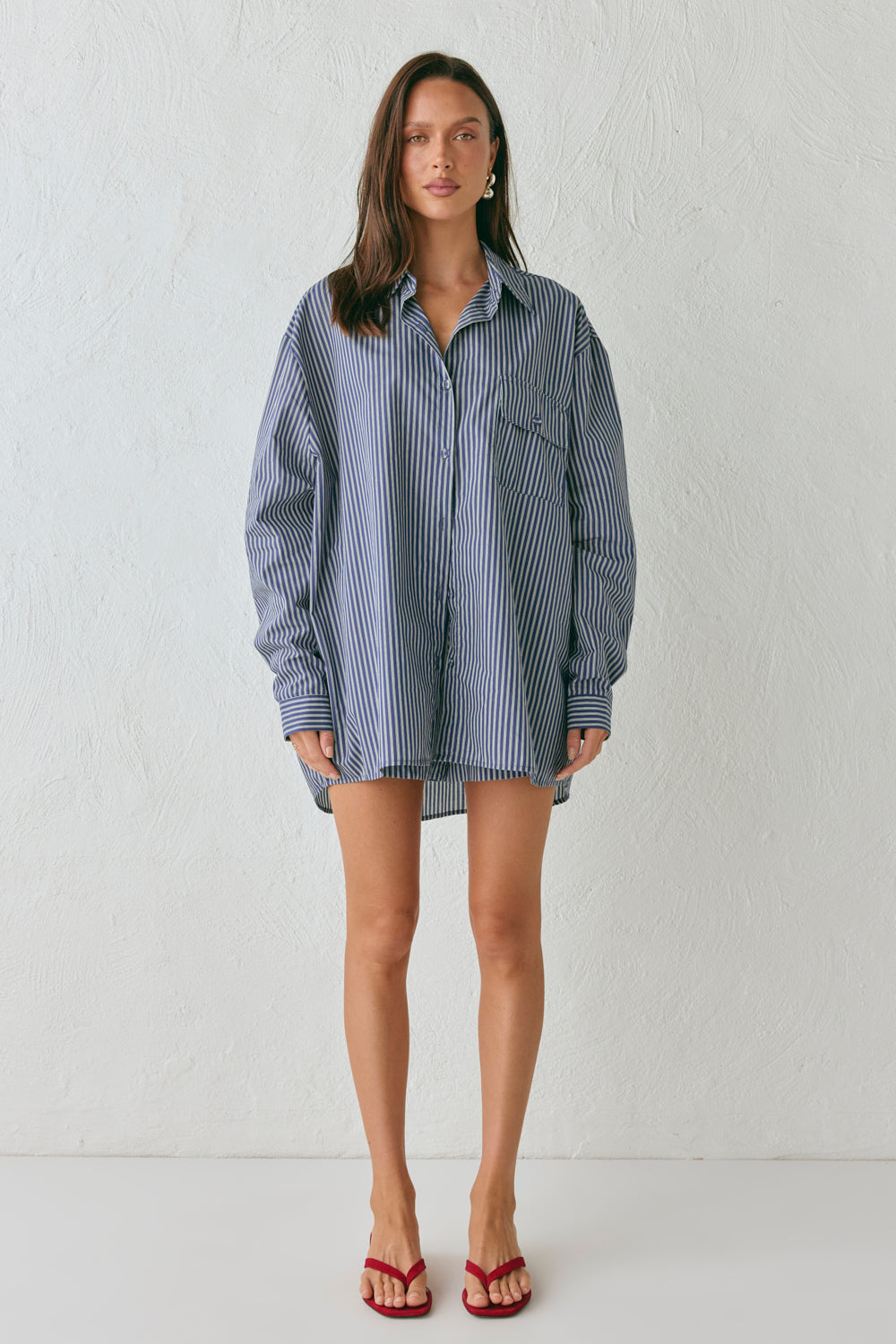 June Shirt Navy Stripe