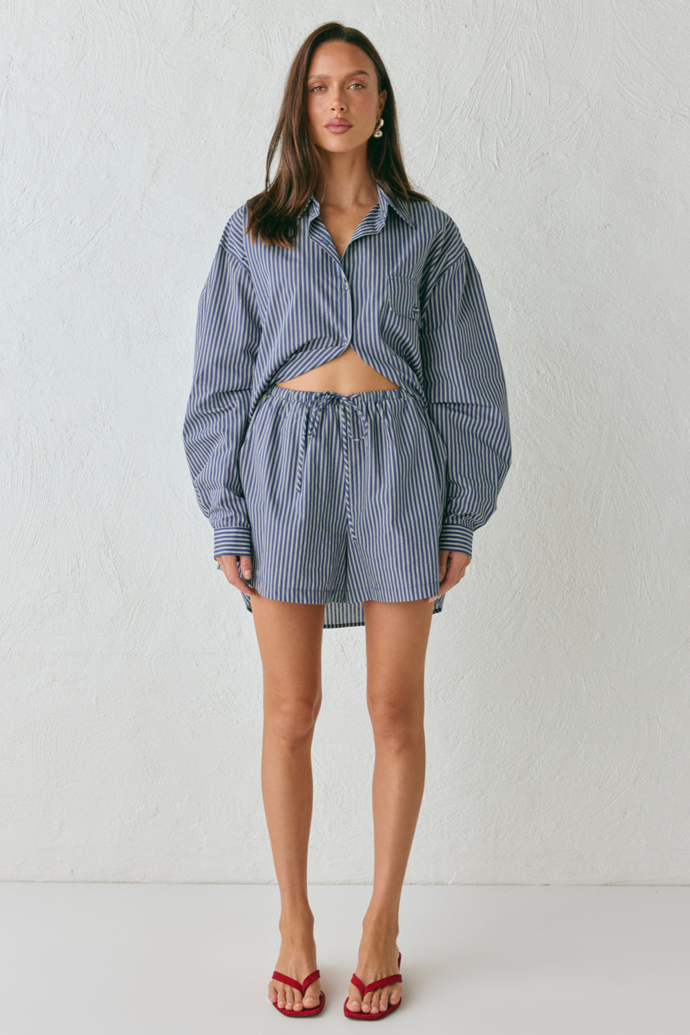 Annika Shorts Navy Stripe