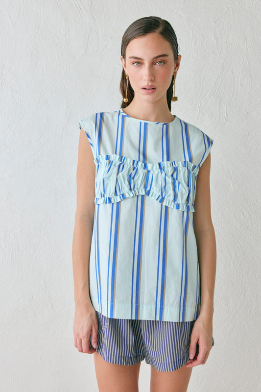 Romi Tunic Top Blue Stripe
