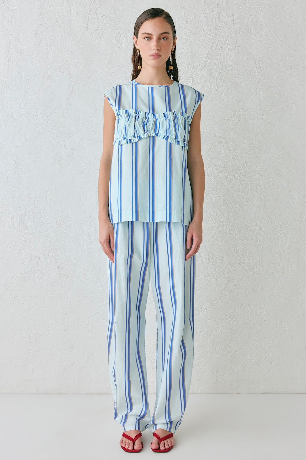 Vita Barrel Pants Blue Stripe
