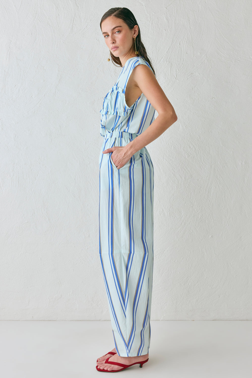 Vita Barrel Pants Blue Stripe