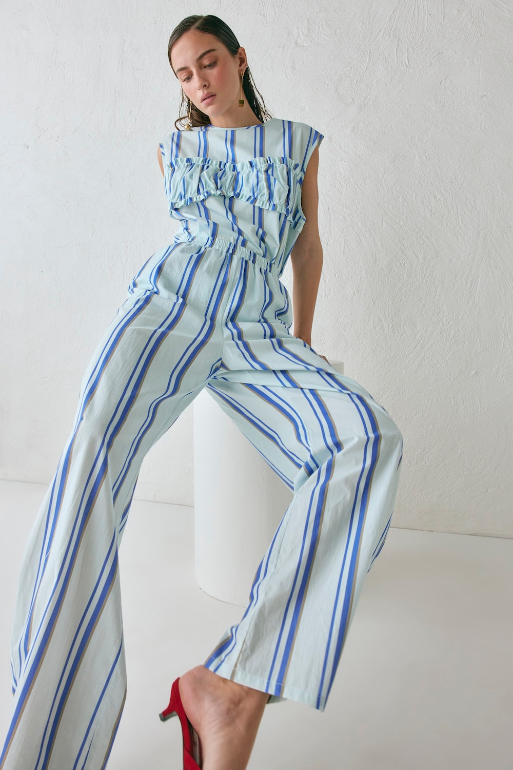 Vita Barrel Pants Blue Stripe