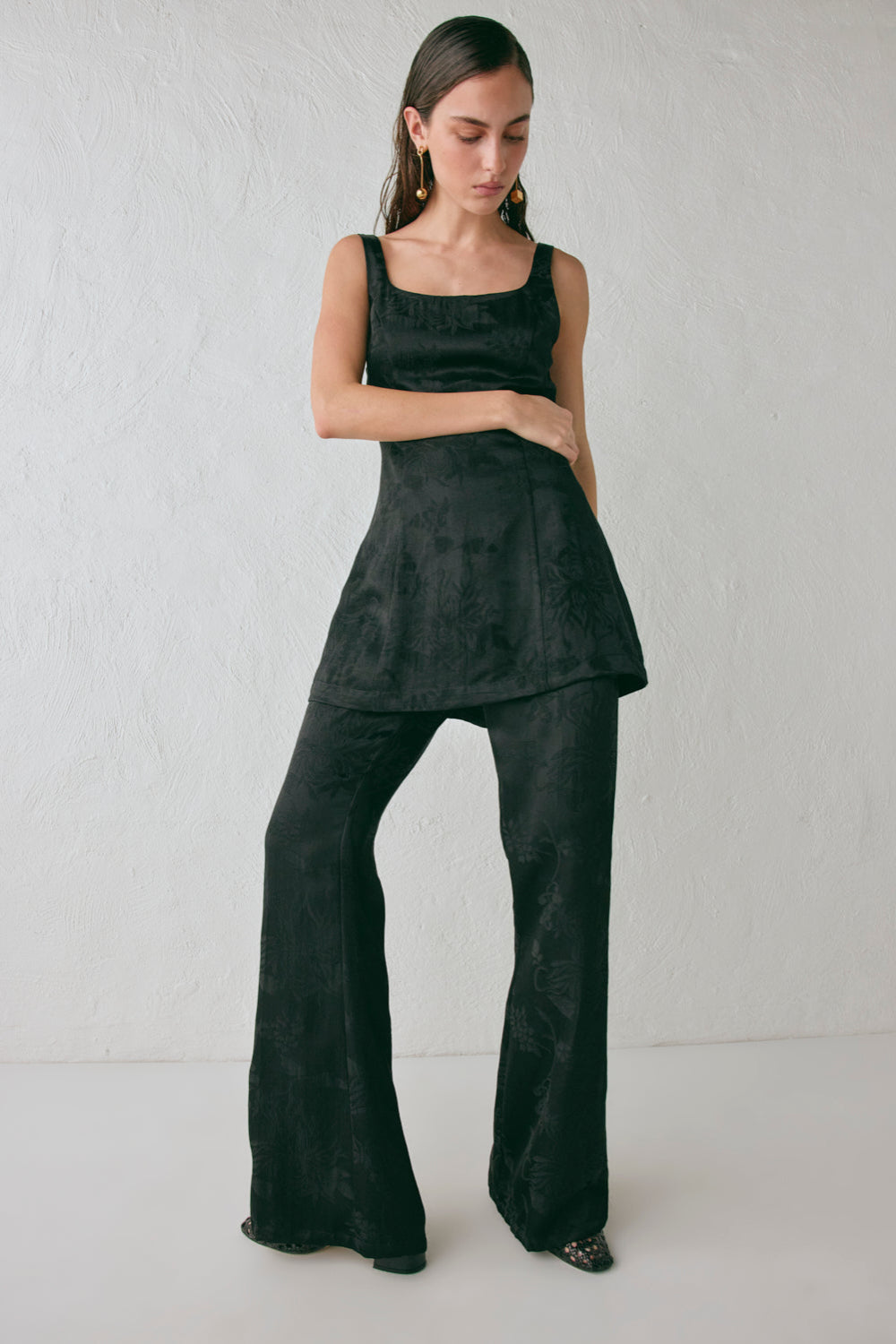 Matise Jacquard Flare Pants Black