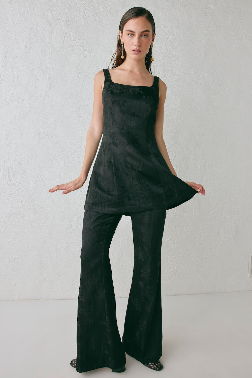 Matise Jacquard Flare Pants Black
