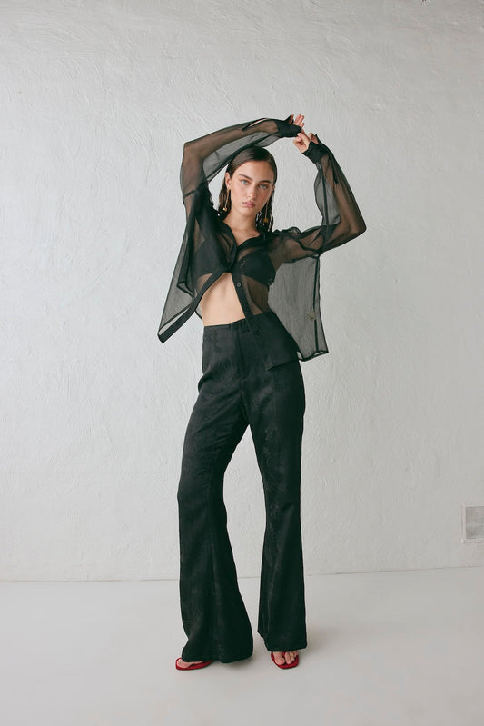 Matise Jacquard Flare Pants Black