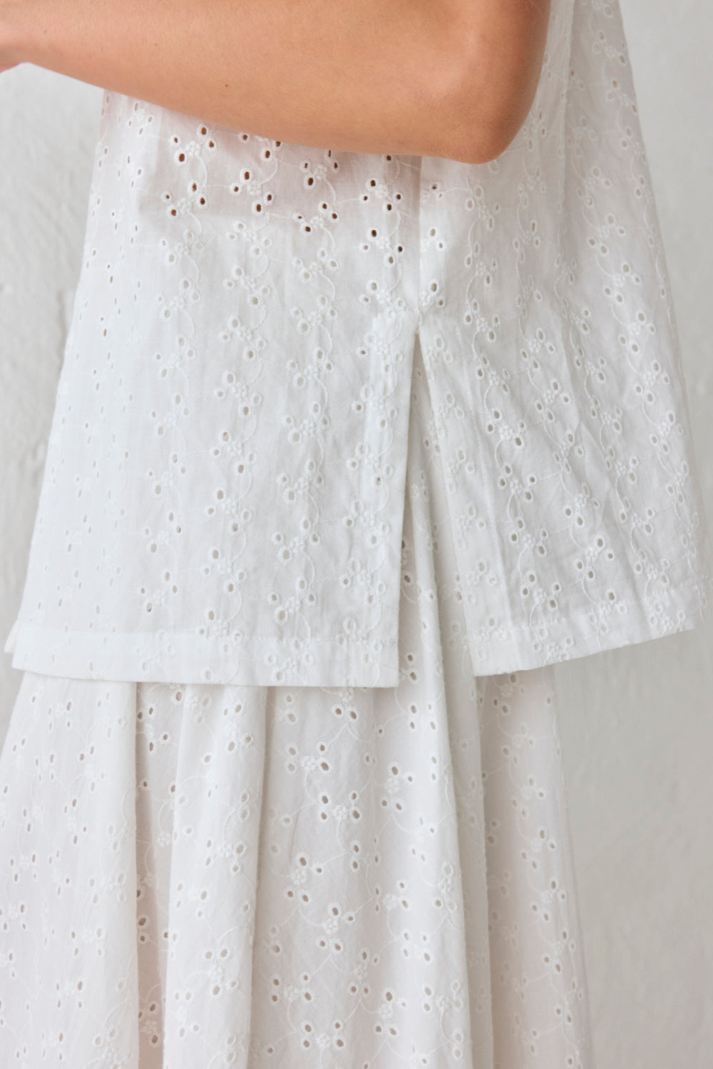 Zali Tunic Anglaise Top White