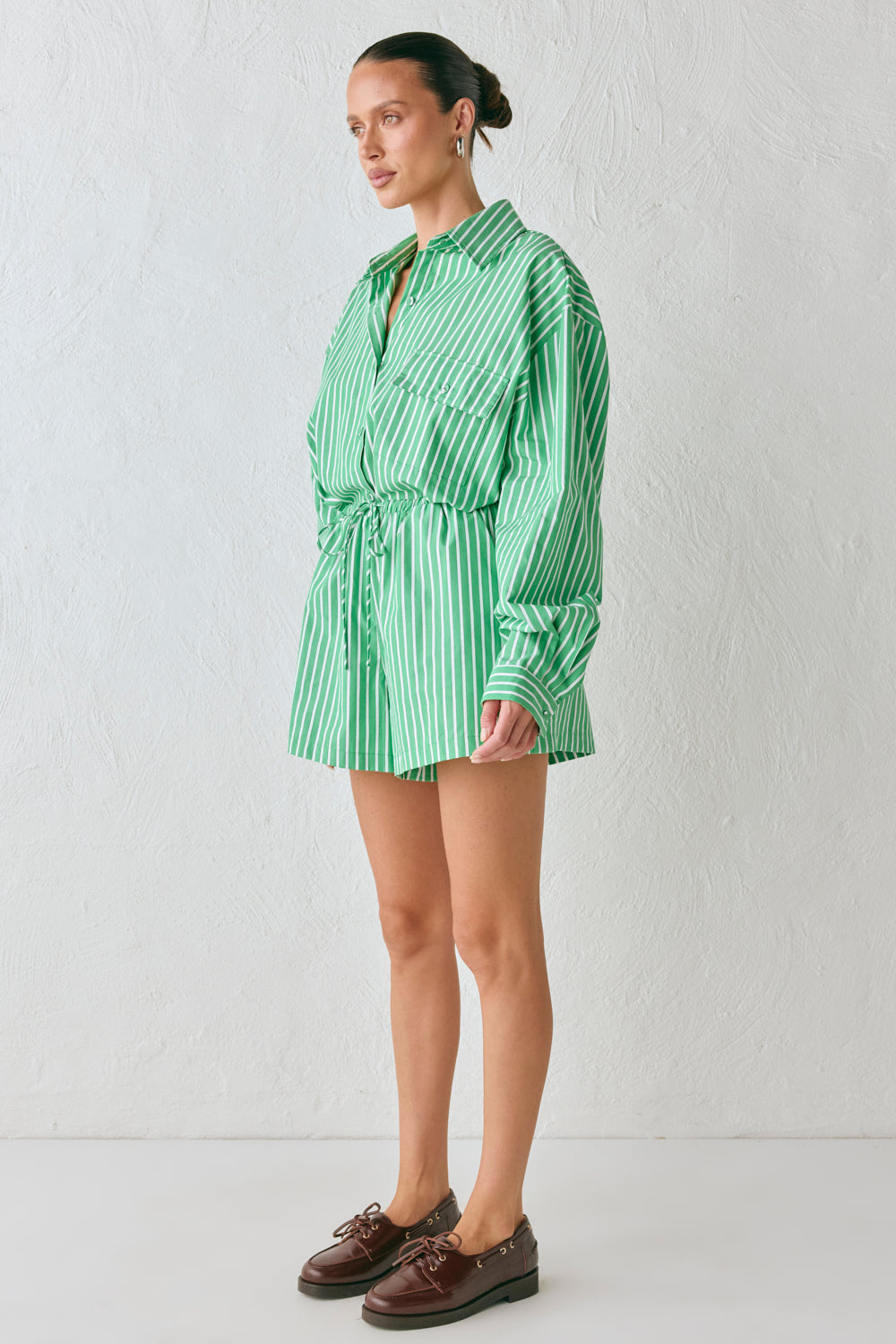 Annika Shorts Green Stripe