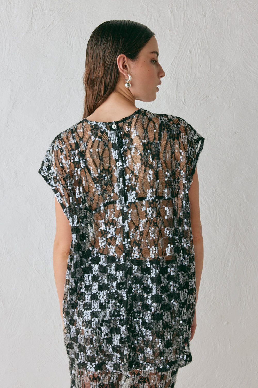 Devyn Sequin Top Black