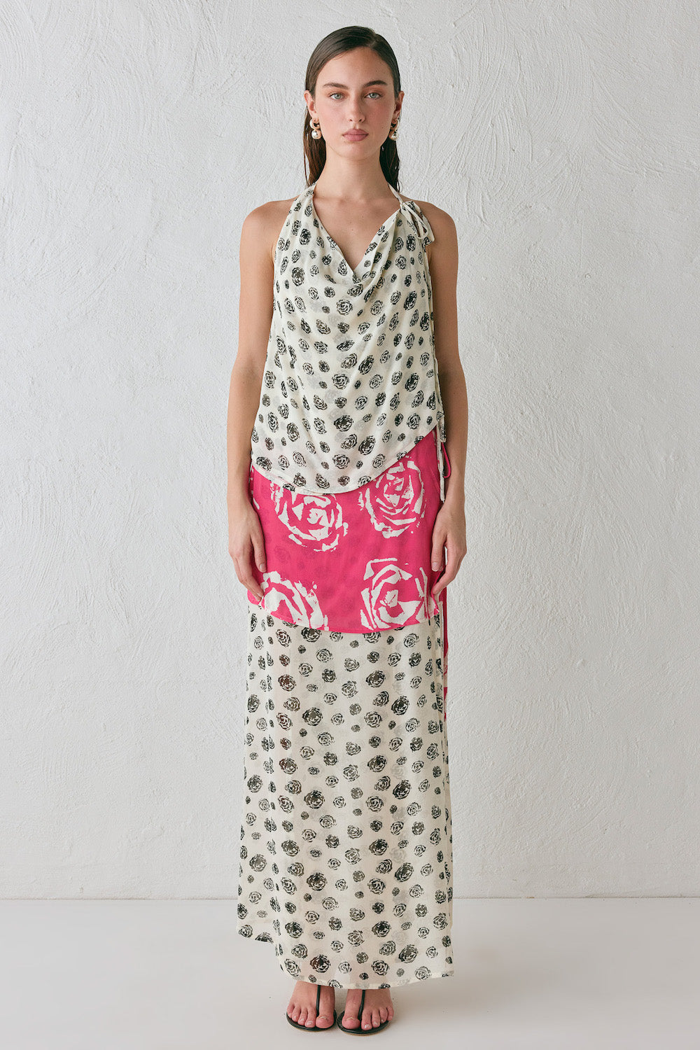Jovana Wrap Maxi Skirt Rosa