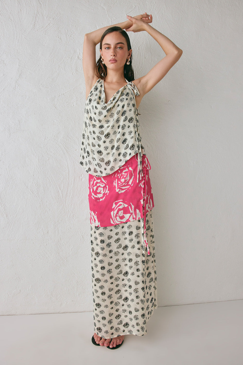 Jovana Wrap Maxi Skirt Rosa