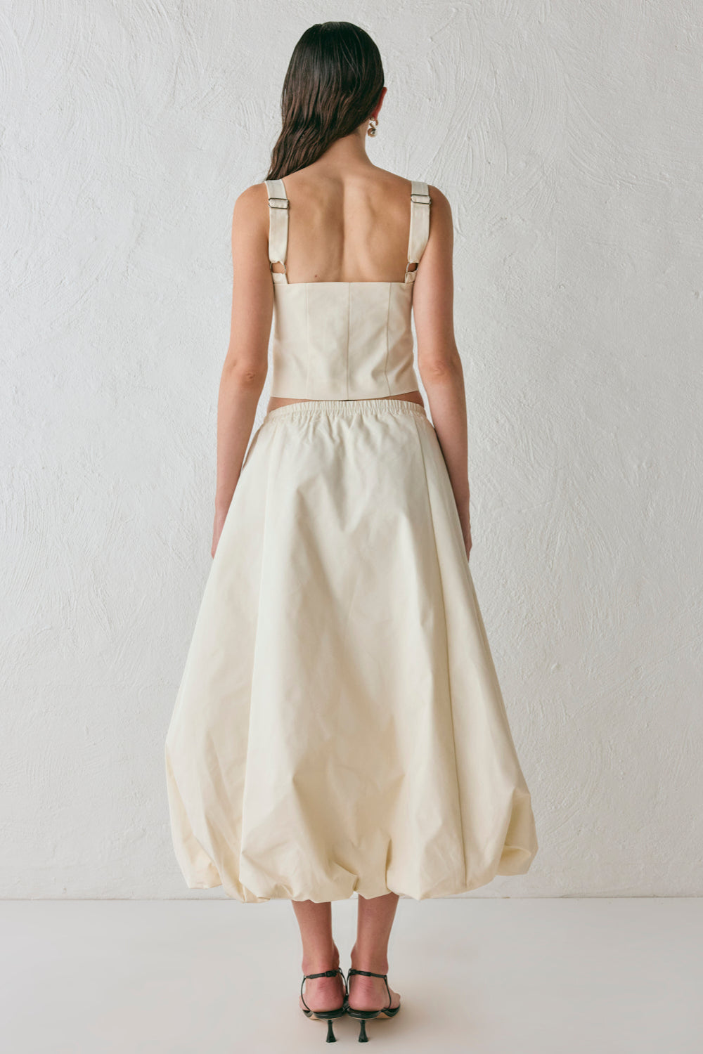 Sabrin Bubble Midi Skirt Cream
