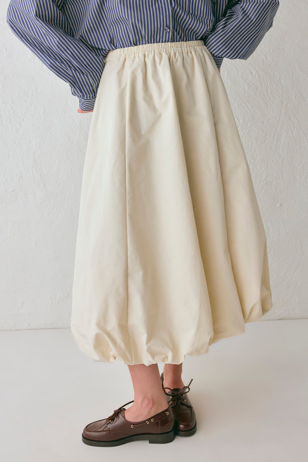 Sabrin Bubble Midi Skirt Cream