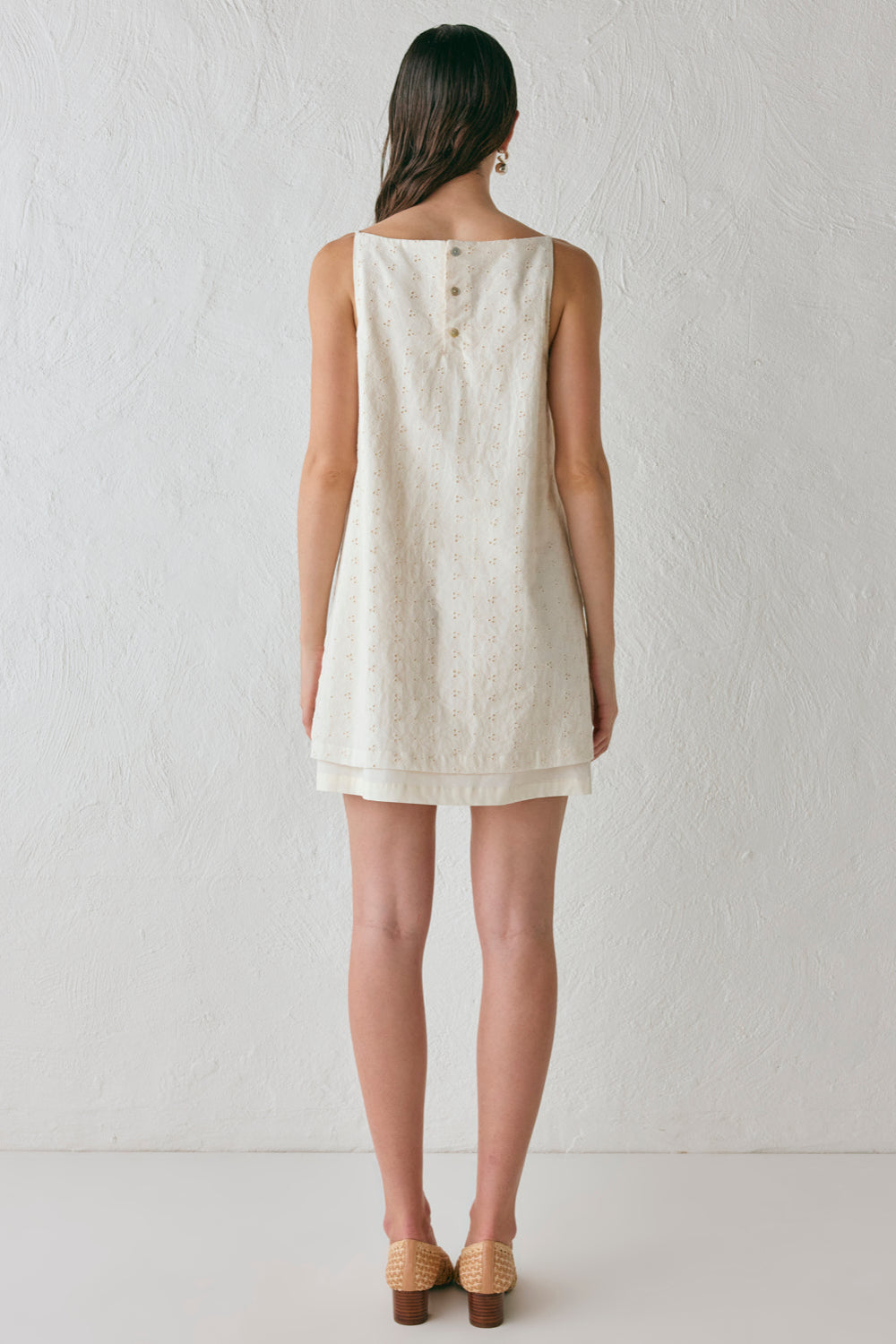 Jelena Anglaise Mini Dress Cream