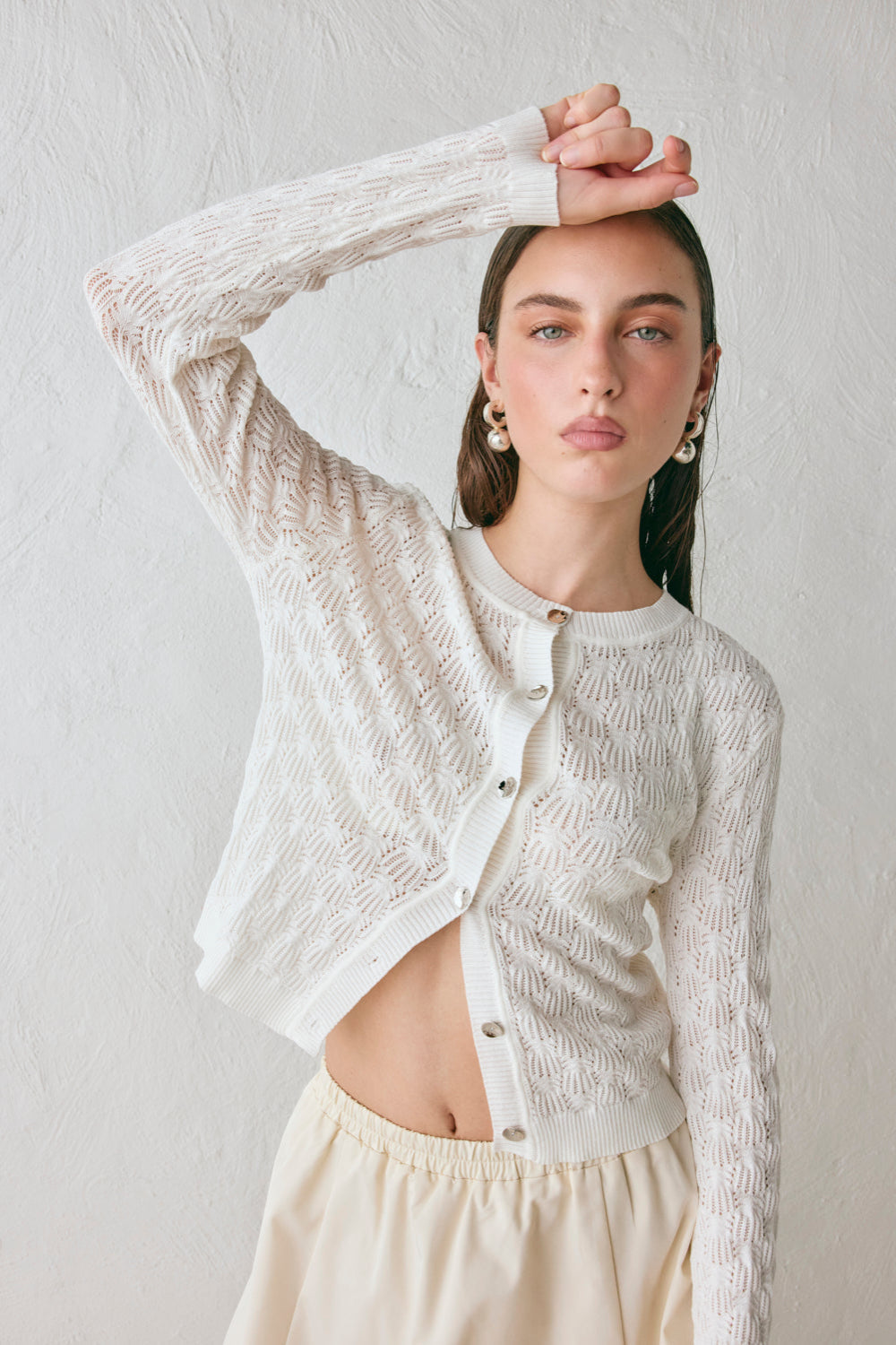 Malani Knit Cardigan White