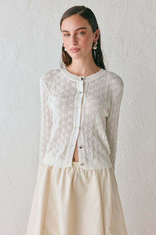 Malani Knit Cardigan White