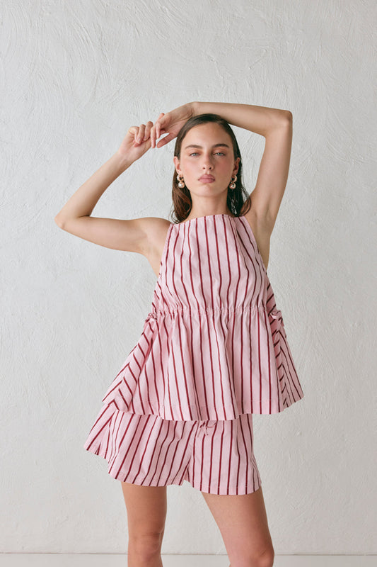 Indi Top Berry Stripe