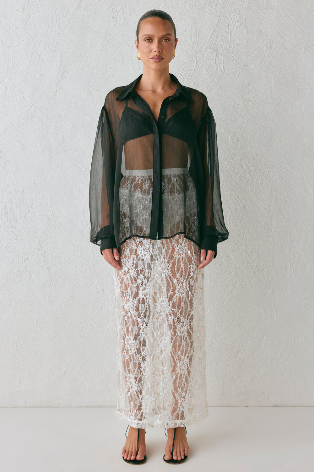 Kendal Sheer Shirt Black