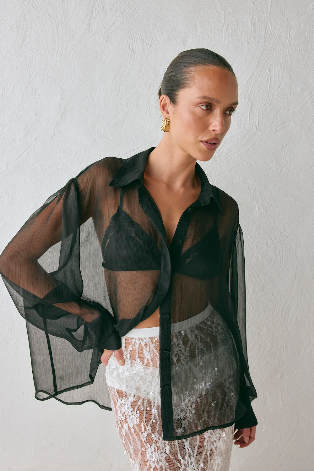 Kendal Sheer Shirt Black
