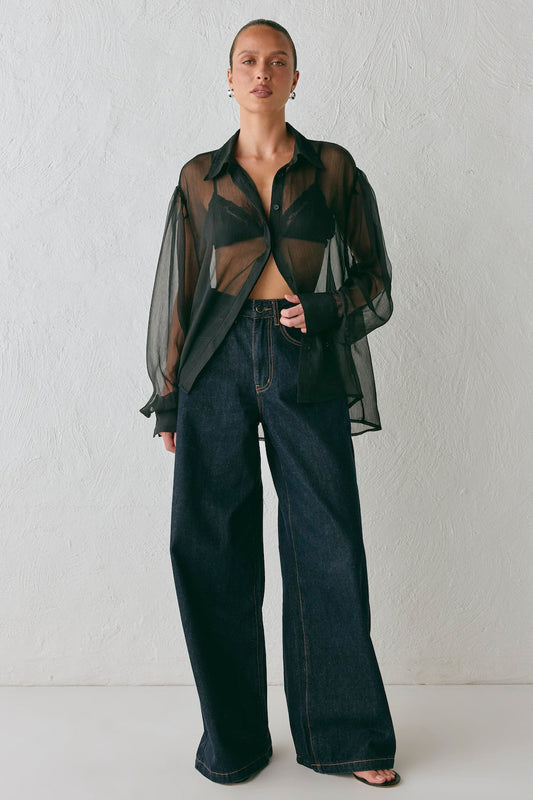 Kendal Sheer Shirt Black