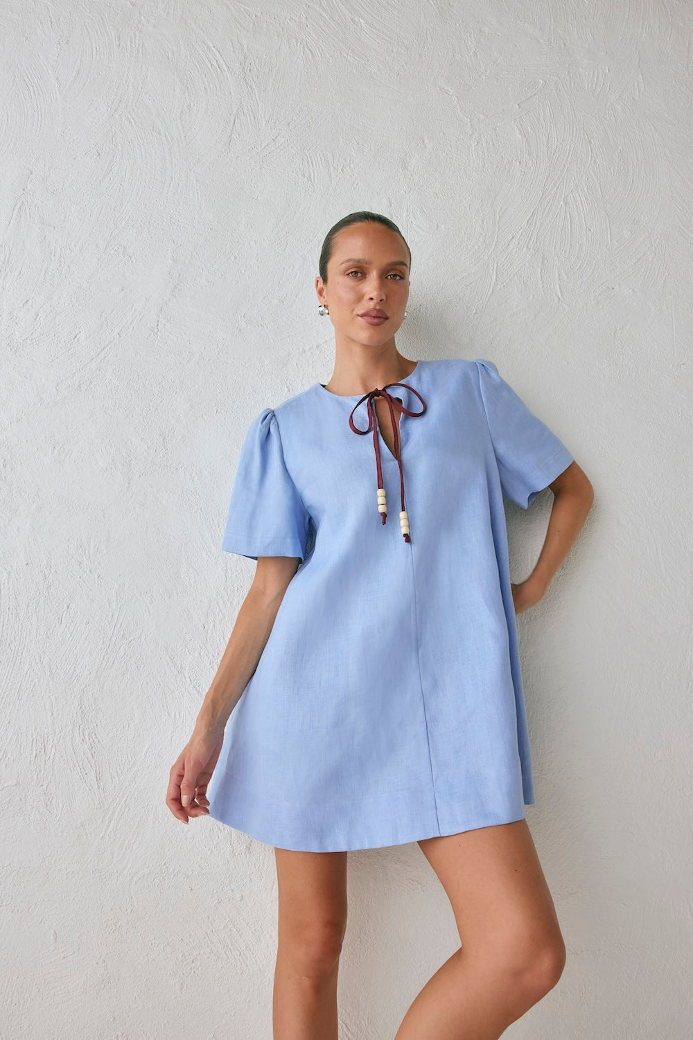 Olsen Linen Mini Dress Blue