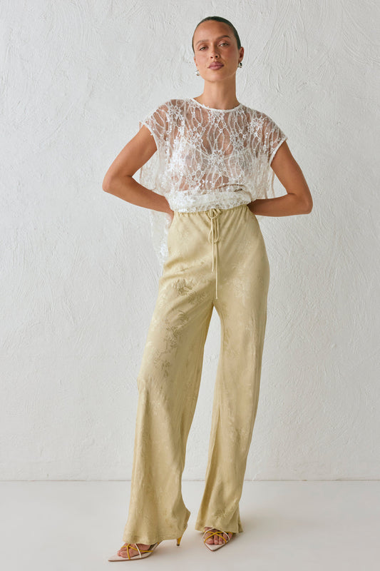 Josefin Jacquard Pants Pistachio