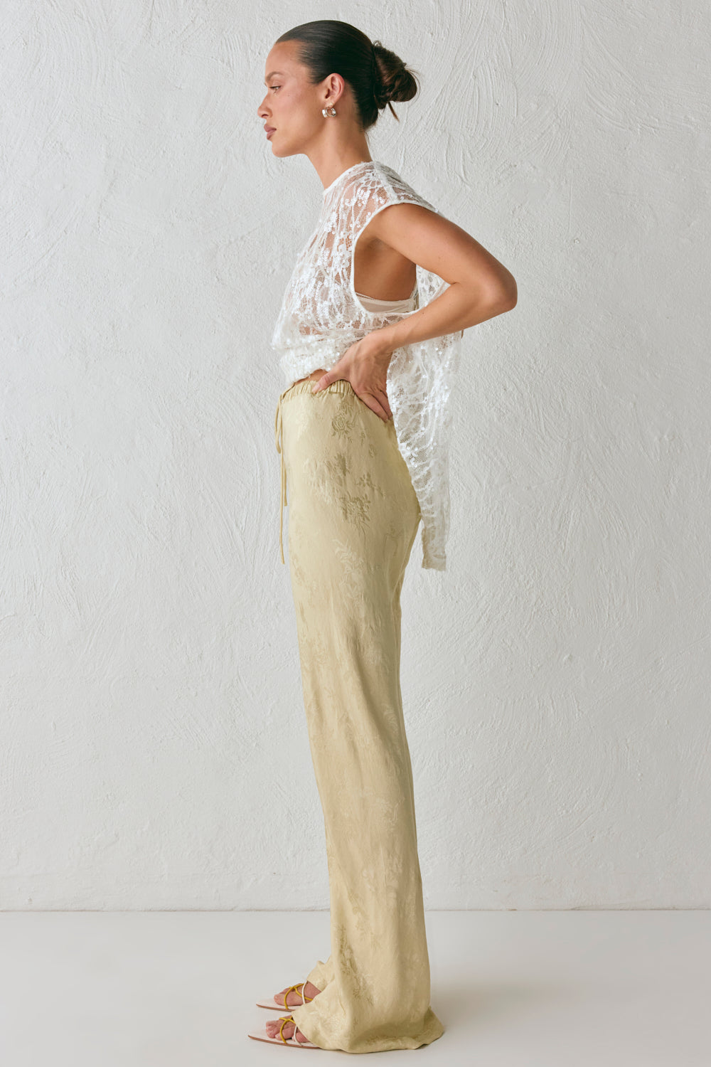 Josefin Jacquard Pants Pistachio