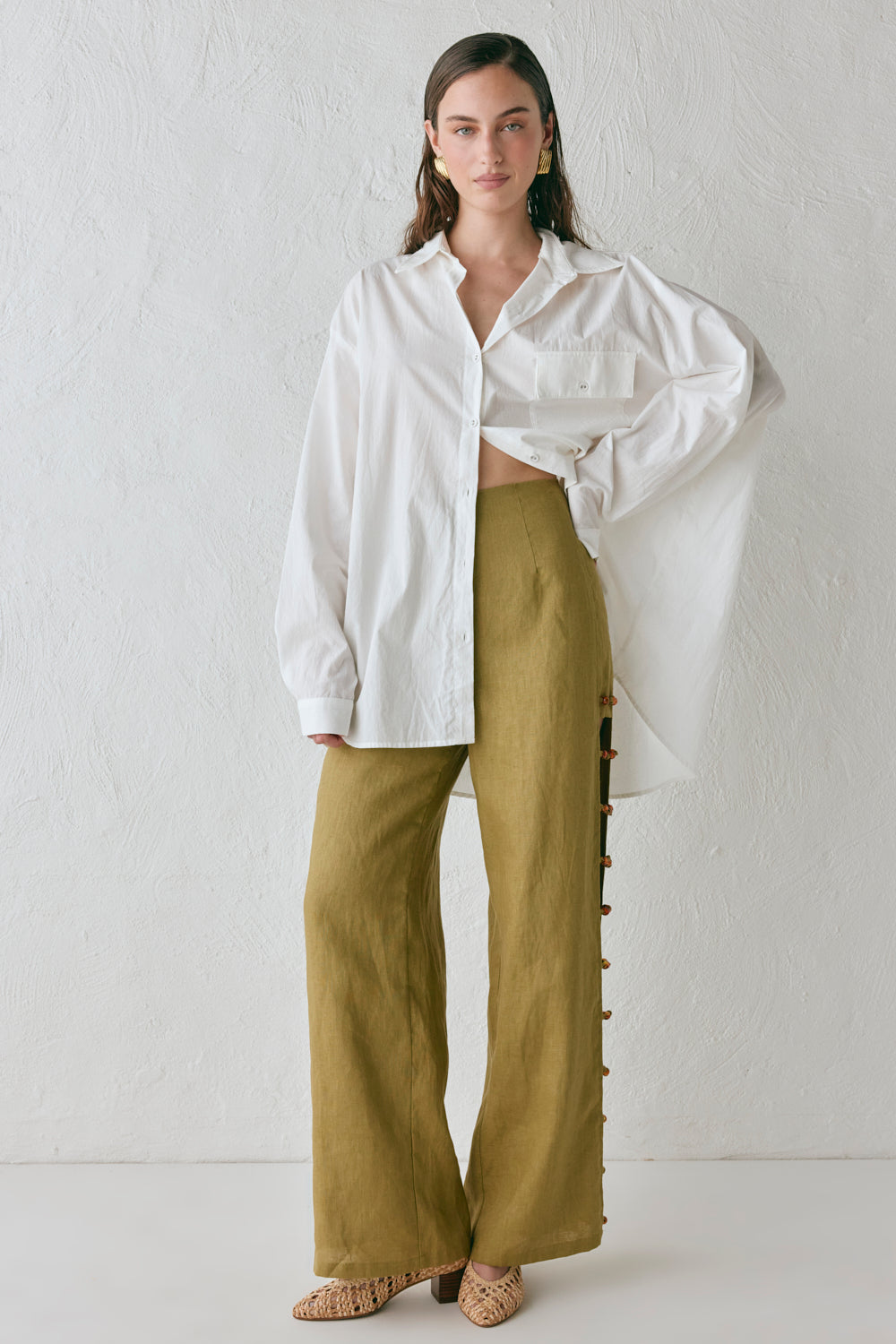 Tia Linen Pants Olive