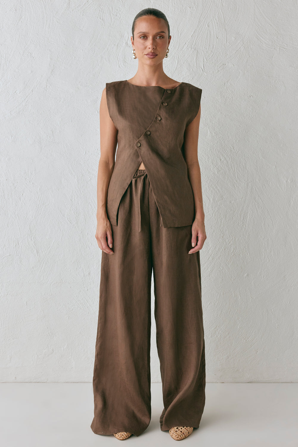 Raya Linen Pants Chocolate