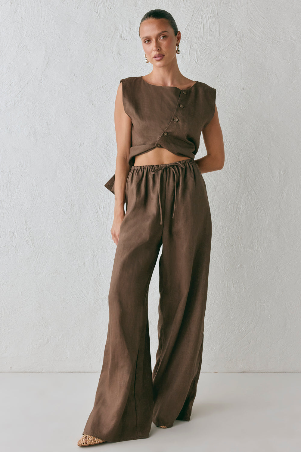 Raya Linen Pants Chocolate
