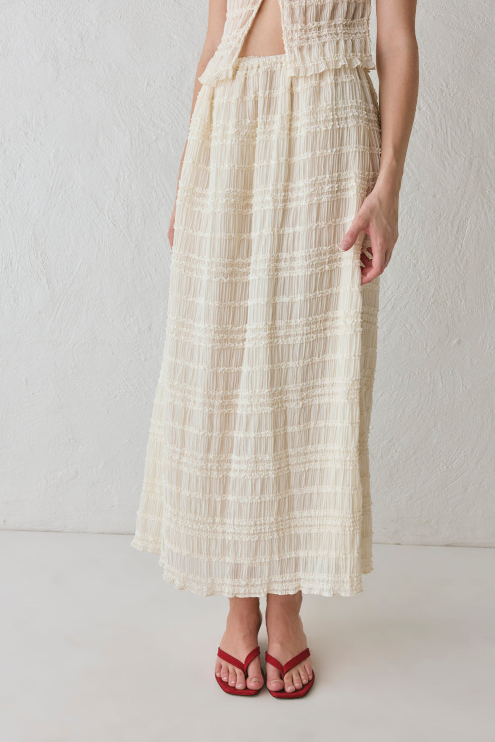 Mia Midi Skirt Cream