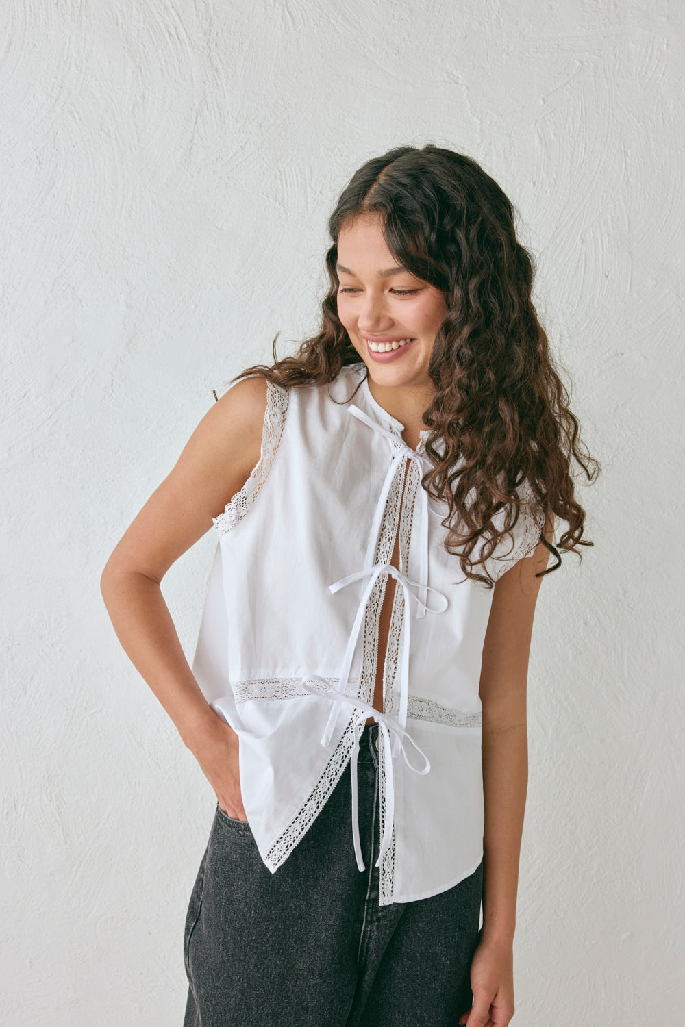 Amber Smock Top White